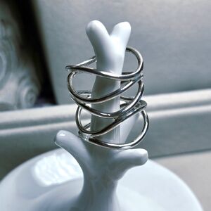 Silver Waves Ring Sz 7